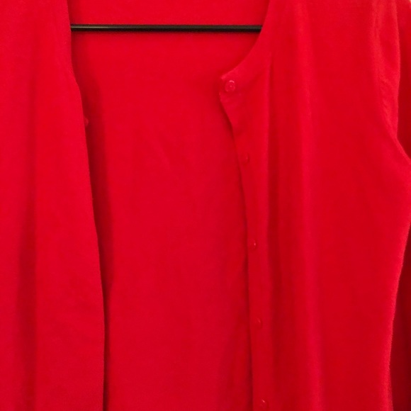 2/$10 Red Button-Up Cardigan Merona, Small - Picture 2 of 3